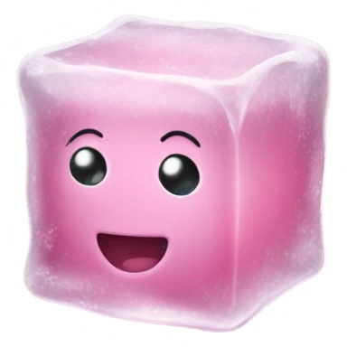 frosty pink ice cube  sticker