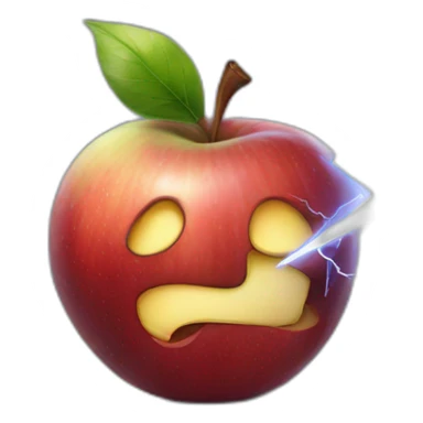 apple struck by lightning sticker