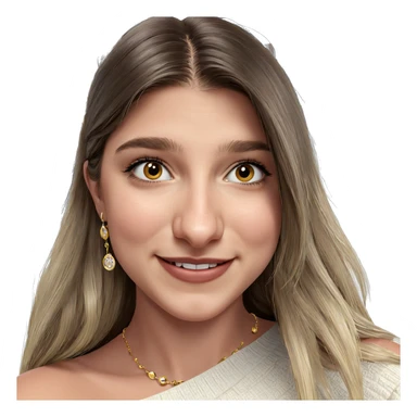 smiling girl with jewelry sticker