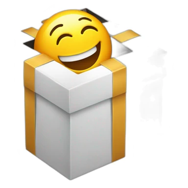 smile face inside a gift box sticker
