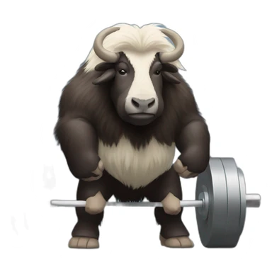 musk ox deadlifting sticker