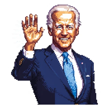 Joe Biden unleashing a blue power wave from his hand sticker