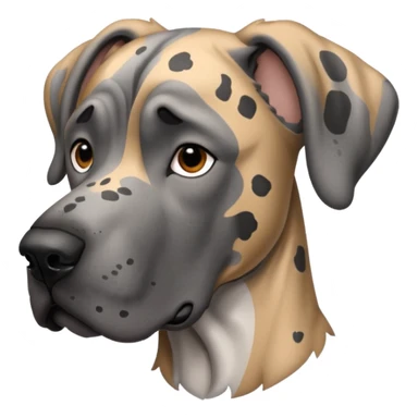 Gray Great Dane with black speckles sticker