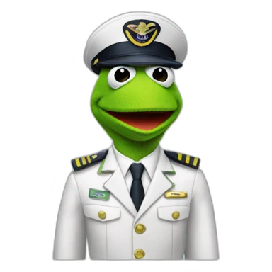 kermit as airline pilot sticker