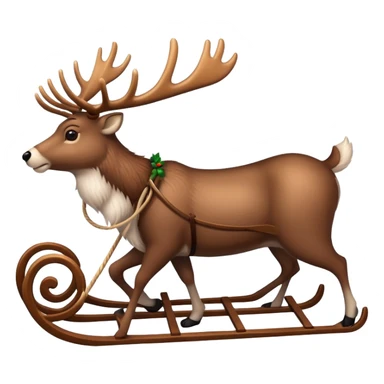 reindeer pulling a sleigh
 sticker