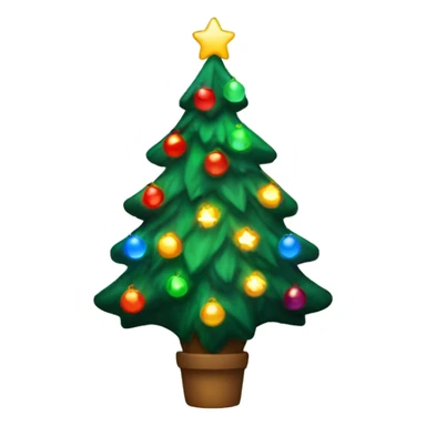 Christmas tree with colorful lights  sticker