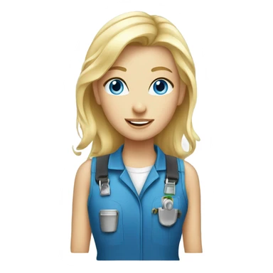 blonde hair blue eyed girl electrician  sticker