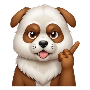 Dog giving the middle finger  sticker