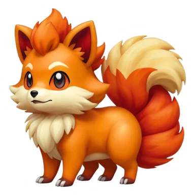 Vulpix-Growlithe-Fakémon-hybrid-creature (full body)  sticker