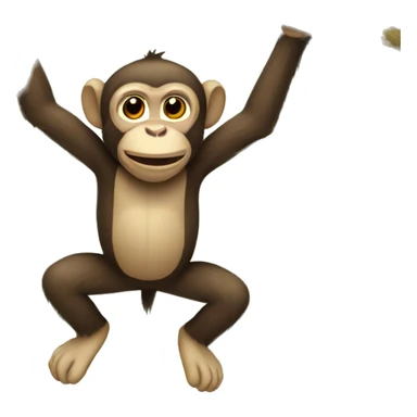 Monkey hanging from tree sticker