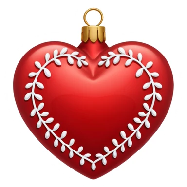 A Christmas-themed heart sticker