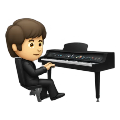 paul mcartney playing keyboard sticker
