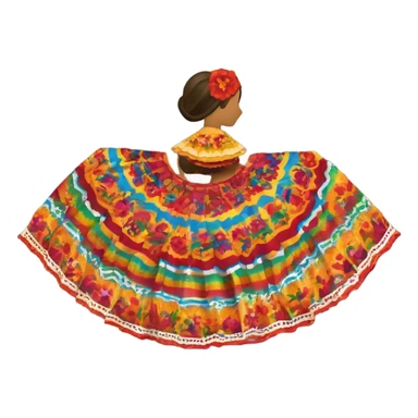Pollera acampanada folclorica sticker
