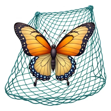 butterfly being caught in a net sticker