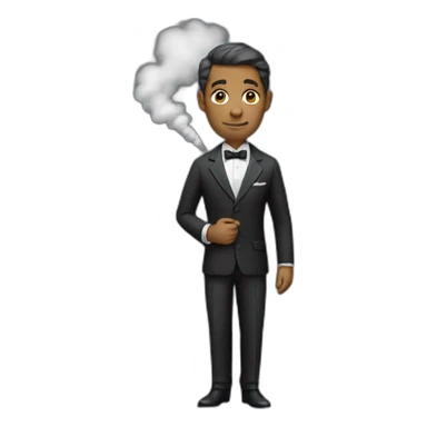 bold man dressed smoking suit sticker