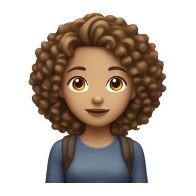 light skinned girl with brown curly hair sticker