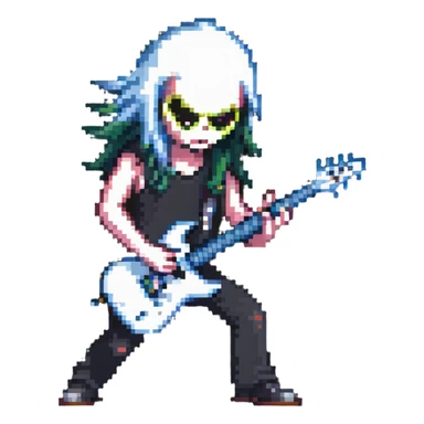 heavy metal concert, headbanging, electric guitar solo sticker