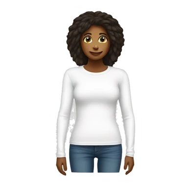 White long sleeve ribbed tshirt sticker