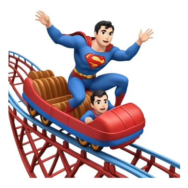 Superman riding a roller coaster sticker