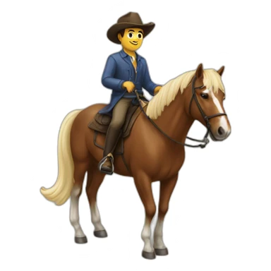 Emanuel sur un poney sticker