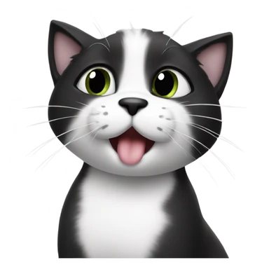 Cute cat sending kisses black and white Tuxie  sticker