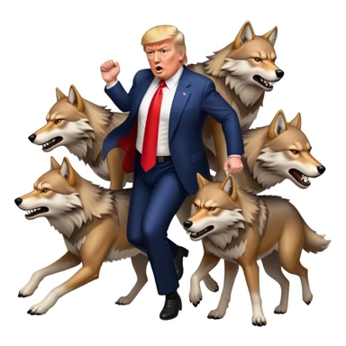 donald trump being trampled by wolves sticker