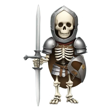 Skeleton with medieval armor ￼ sticker