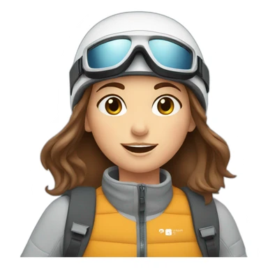 girl with brown hair skiing in the alps sticker