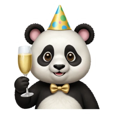 panda with party hatsw sticker