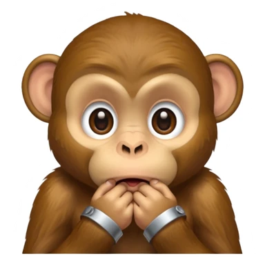 A monkey covering his mouth  sticker