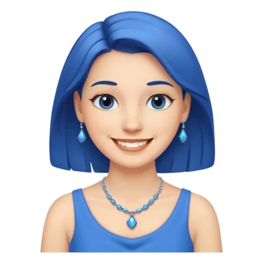 woman with blue dress and necklace sticker