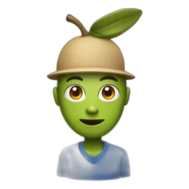 an olive with an olive hat on head sticker