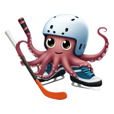 Hockey playing octopus  sticker