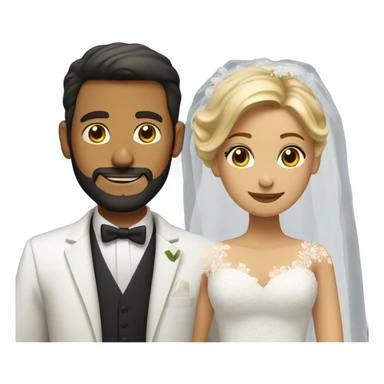Puerto rican beard boy and blonde girl getting married  sticker