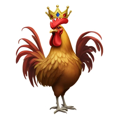 crestless rooster with a king's crown sticker