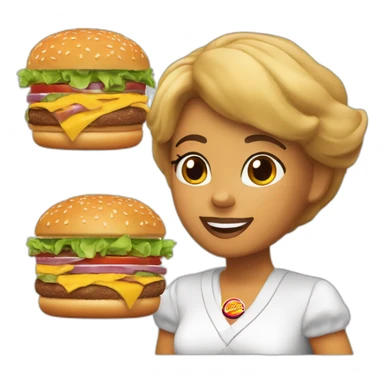 Miss réunion qui mange un burger king sticker