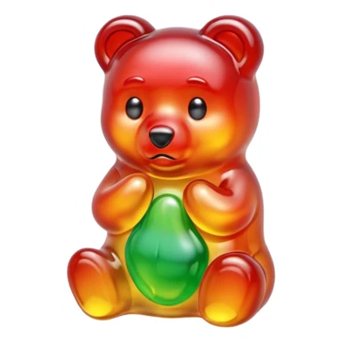 Sad and melted gummy bear sticker