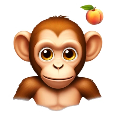 Monkey with peach sticker
