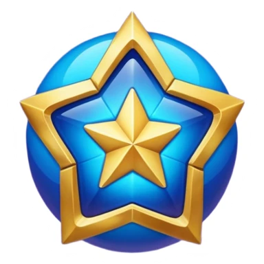 Uma esfera translúcida com reflexos roxos e azuis envolve uma estrela dourada brilhante no centro, criando um visual etéreo e futurista sticker