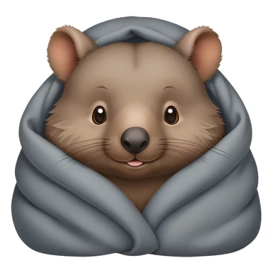 Cute wombat cozy in blanket sticker