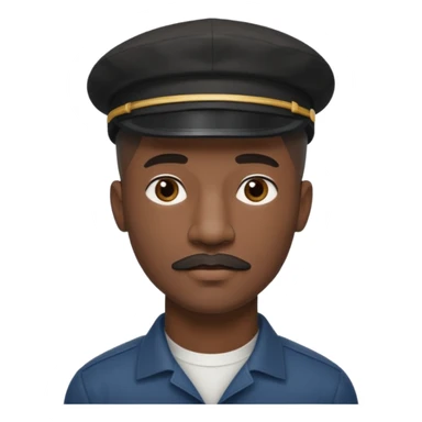 a tall dark hansome black man shaved head thin mustash with compton cap sticker