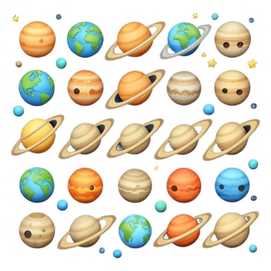 12 planets emojis sticker