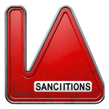 
red road sign with the inscription sanctions sticker