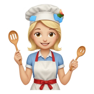 Blonde girl baking sticker