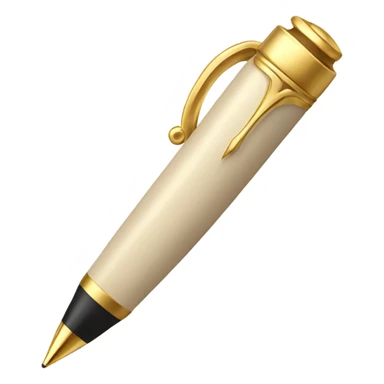 Vertical beige and gold  pen  sticker