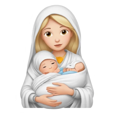 mae com bebe no colo recem nascido sticker