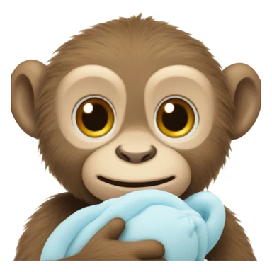 Light brown body, light blue eyes, baby monkey, jellycat stuffed animal sticker