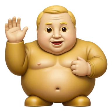 Cinematic Realistic Botero Sculpture Pop Culture Emoji, featuring an exaggerated, whimsical portrayal inspired by the famed sculptor rendered with dynamic textures and vibrant, artistic lighting. sticker