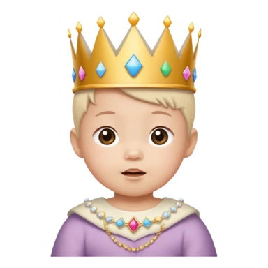 white asian baby wearing birthday crown sticker