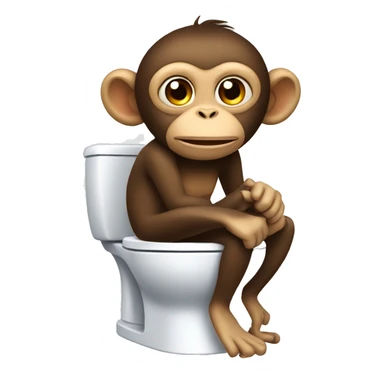 Monkey on toilet sticker